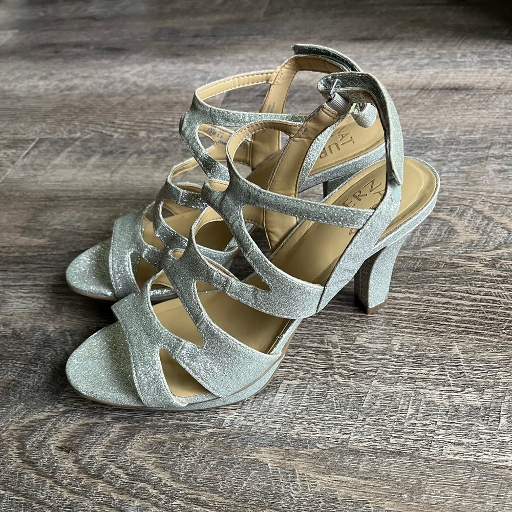Silver Strappy Heel